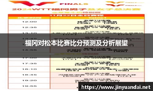 福冈对松本比赛比分预测及分析展望