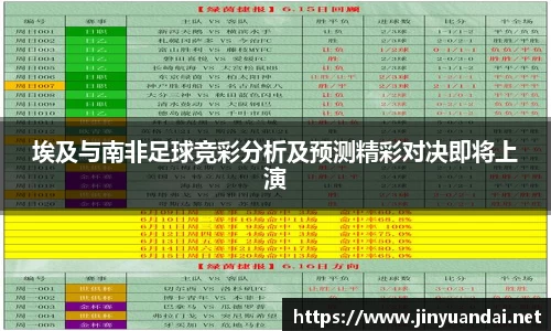 埃及与南非足球竞彩分析及预测精彩对决即将上演